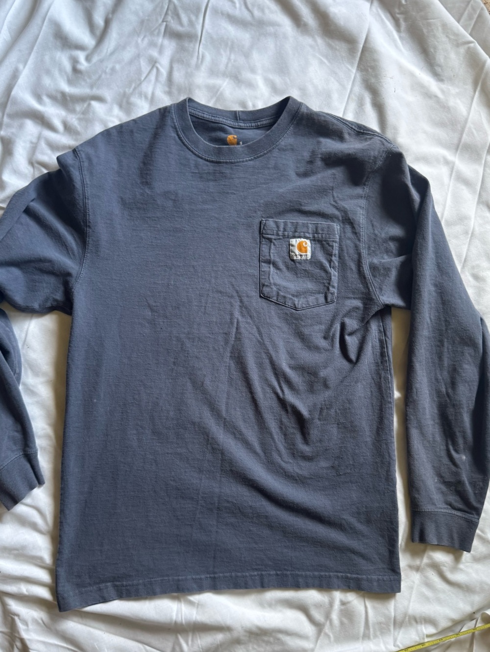 Carhartt Men’s Long Sleeve Pocket Tee in Charcoal Blue